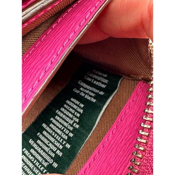 Lauren Ralph Lauren Pink Leather Card Holder Wallet / Crossbody - No Strap